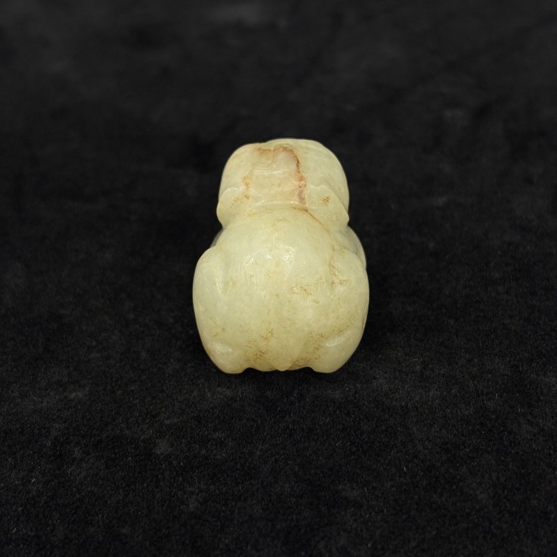 清 白玉留皮猪 白玉瑞兽两件 - 图10