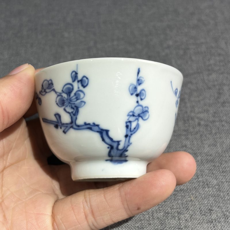 清康熙青花花卉纹茶圆 - 图5