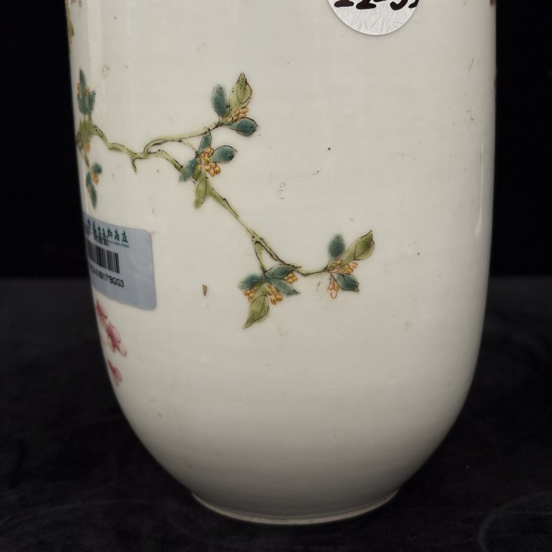 清 粉彩花鸟纹壮罐两件 - 图5