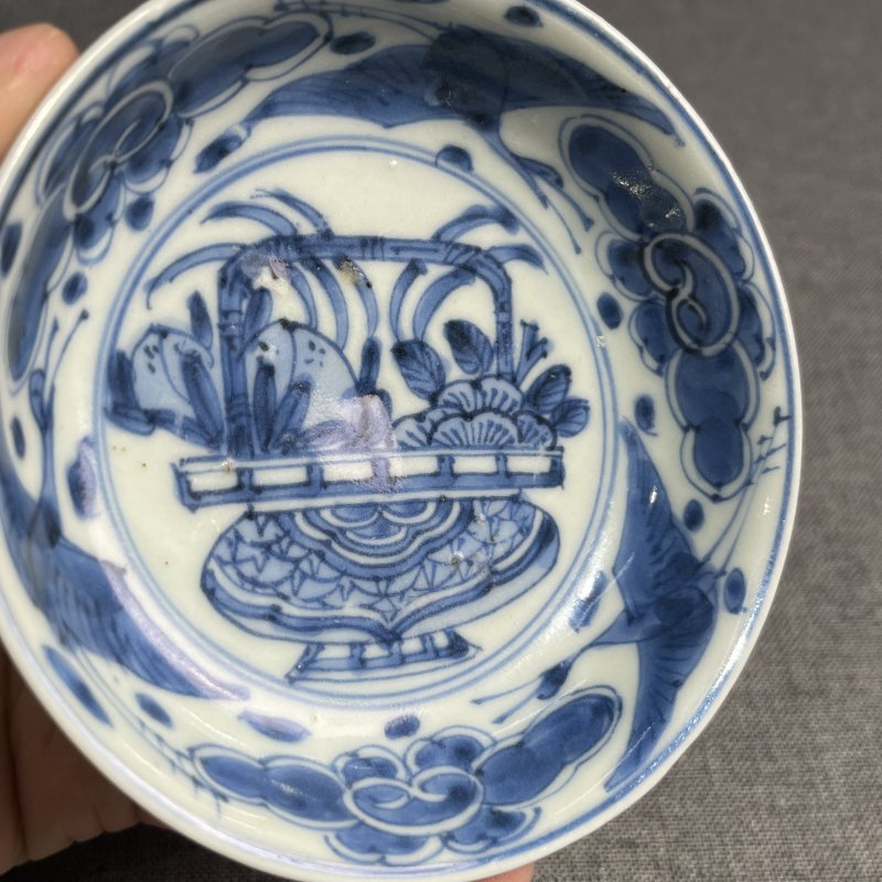清早期青花花卉洗 - 图6