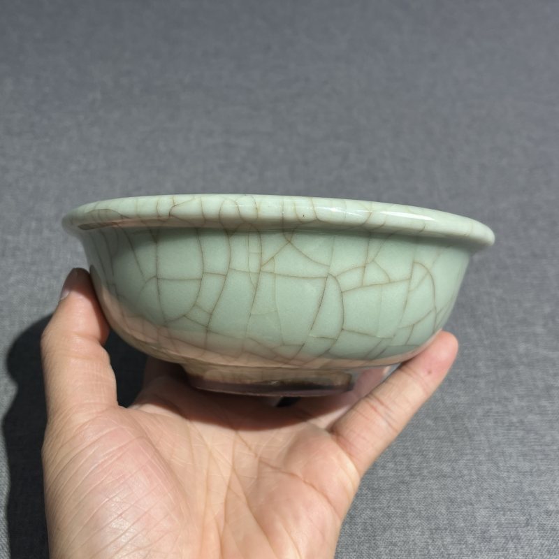 清早期郎绿釉墩式碗 - 图5