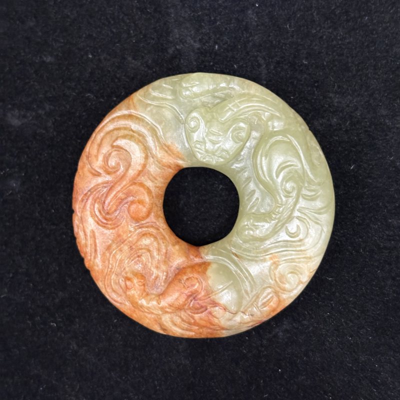 清 青玉雕螭龙纹璧 - 图3