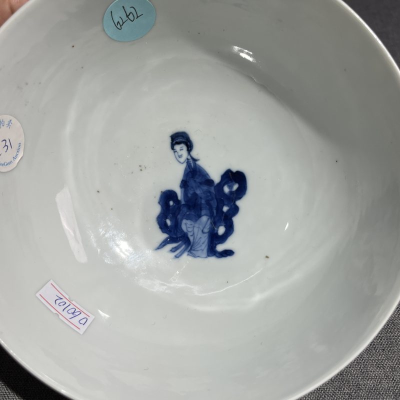 清康熙青花人物故事碗 - 图8