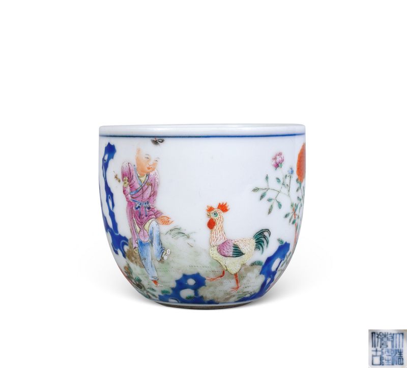 清 粉彩鸡缸杯