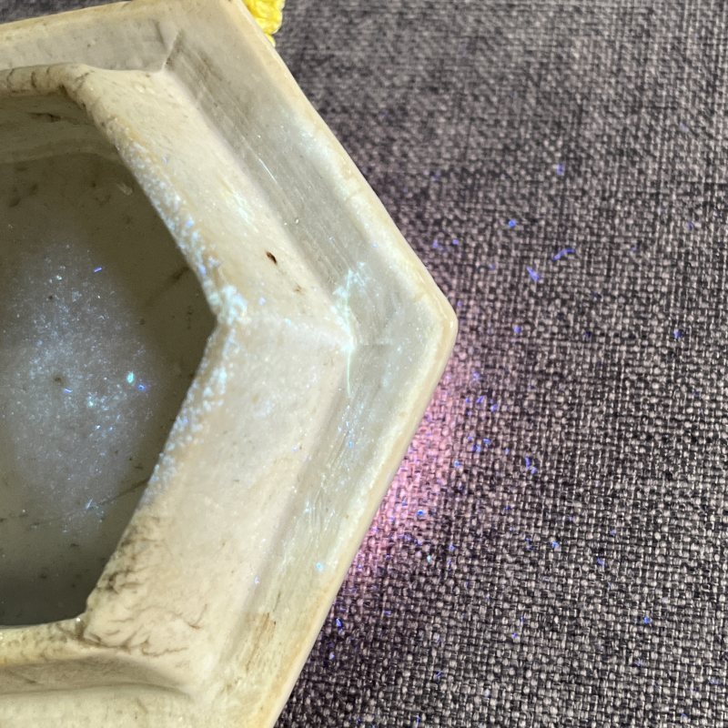 清中期青花花卉六方壶 - 图7