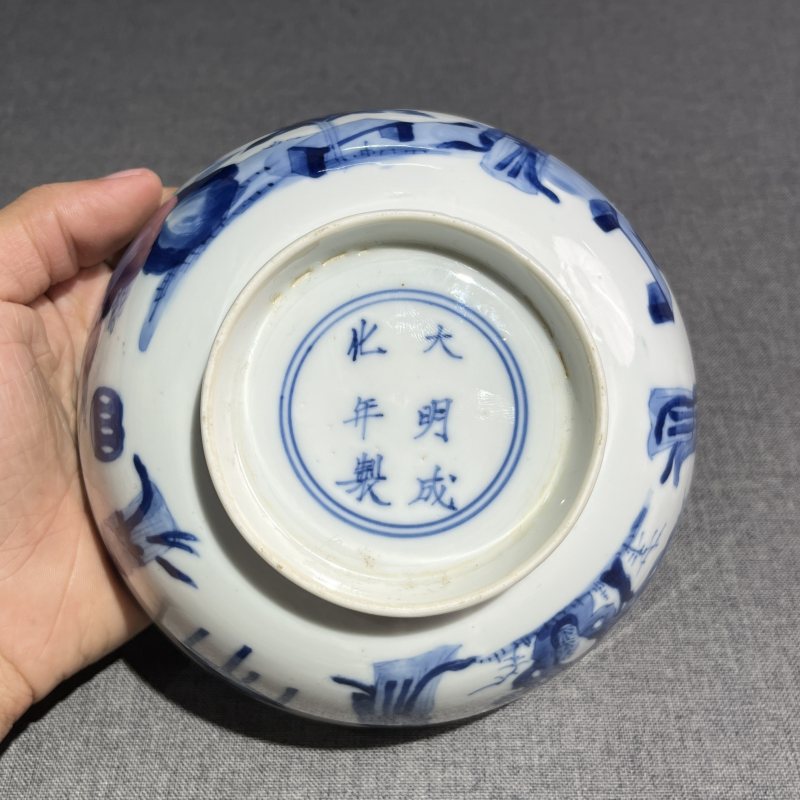 清康熙青花人物故事碗 - 图9