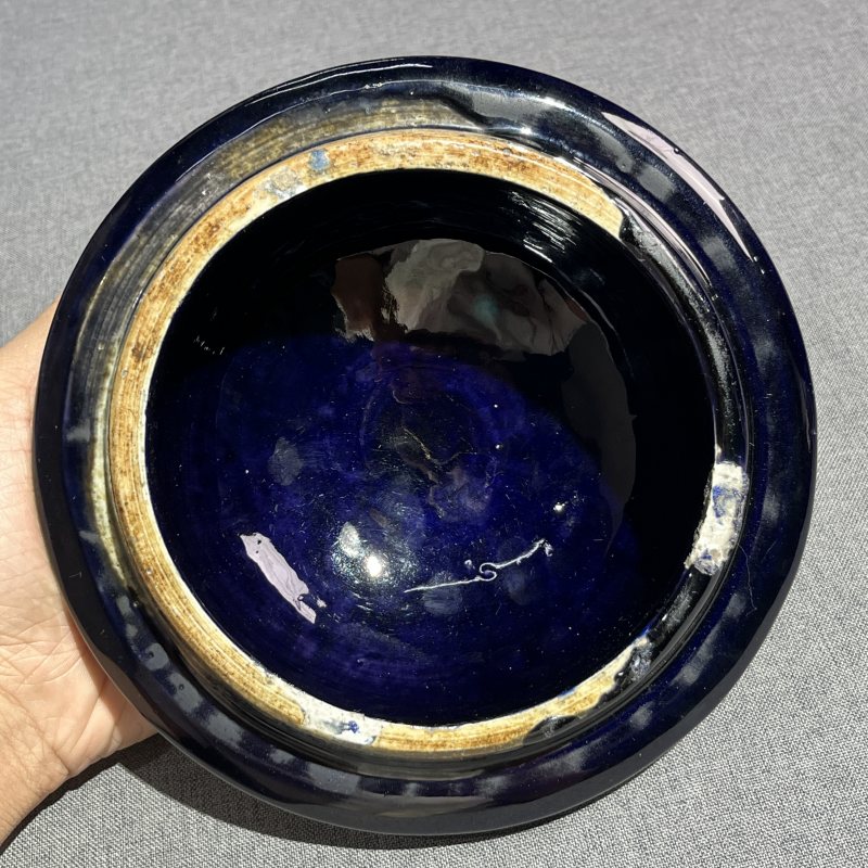 清康熙茄皮紫釉兽耳尊 - 图7