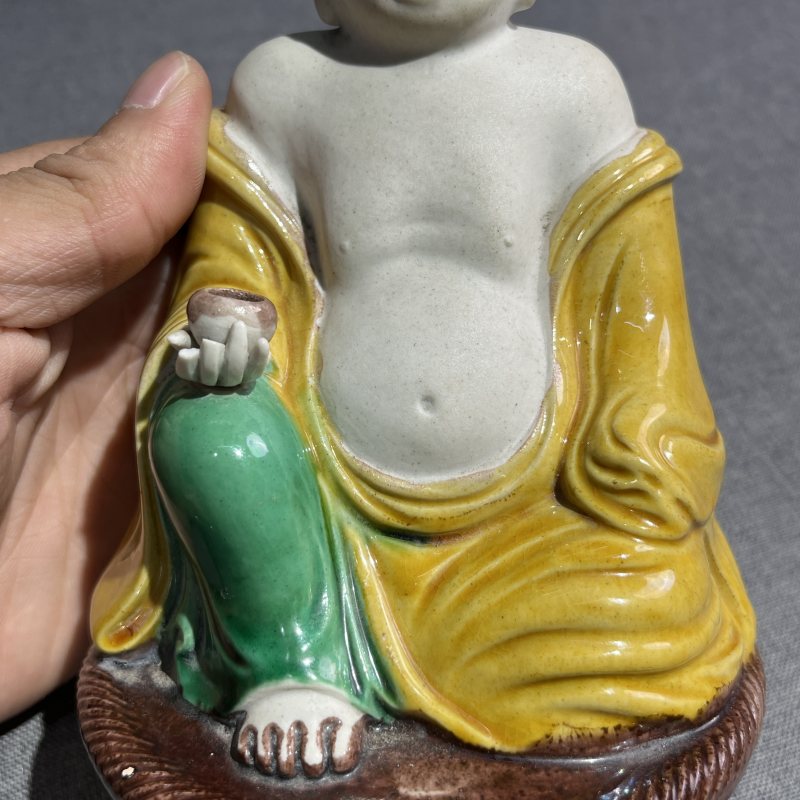 清康熙素三彩人物摆件 - 图6