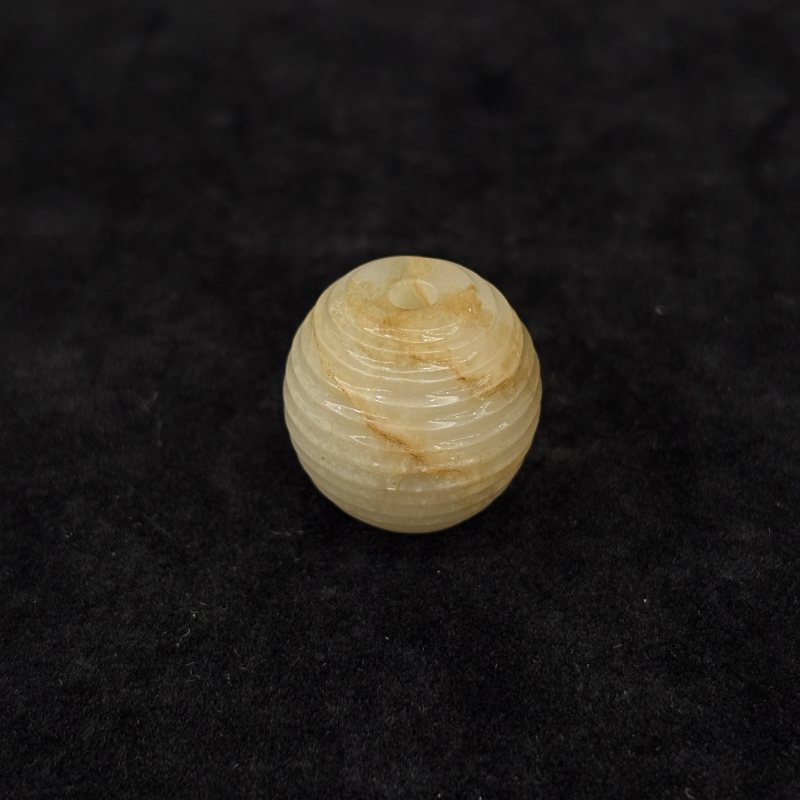 清 白玉挂件 白玉弦纹珠两件 - 图4