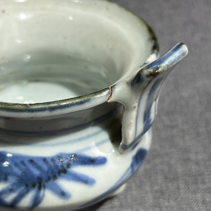 明万历青花人物故事冲耳炉 - 图11