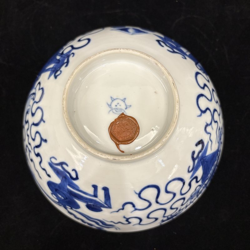 清 青花博古纹碗一对 - 图7