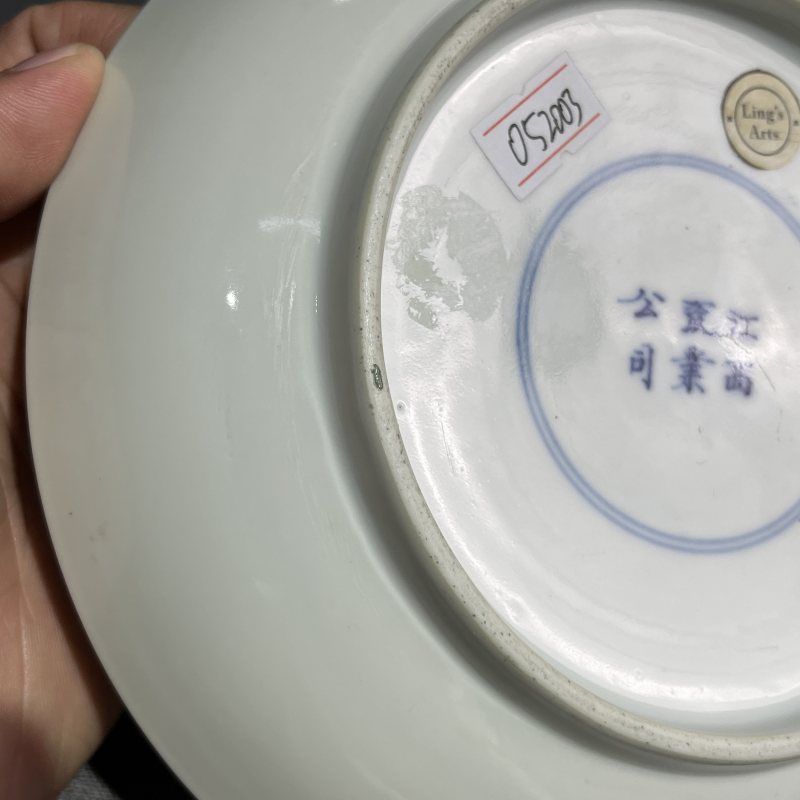 清晚期粉彩荷花花卉纹盘 - 图9