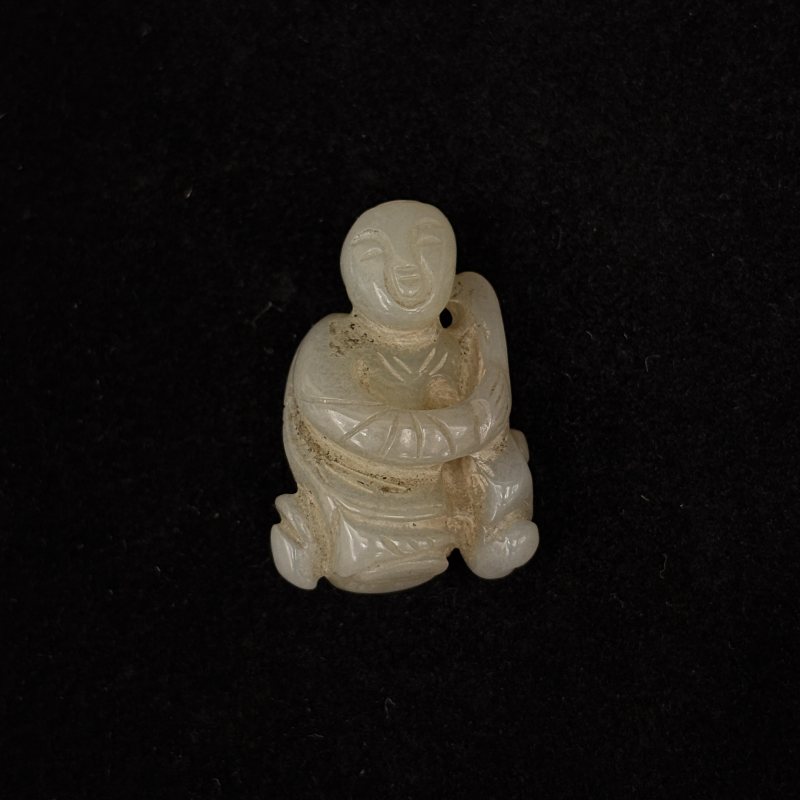 清 白玉童子 白玉鸡两件 - 图9