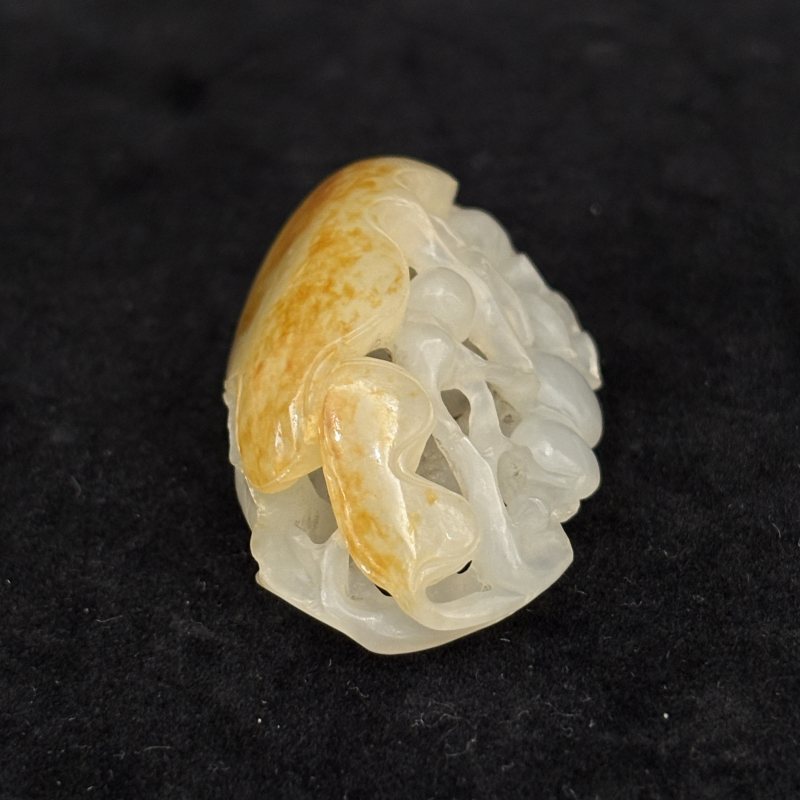 清 白玉留皮葫芦挂件 - 图5