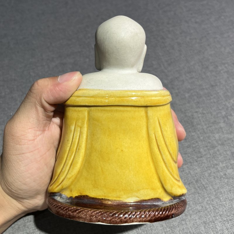 清康熙素三彩人物摆件 - 图8