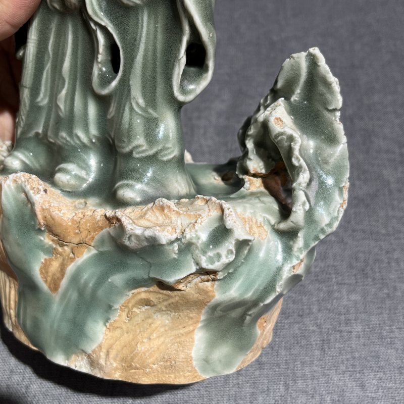清早期龙泉窑和合二仙摆件 - 图7
