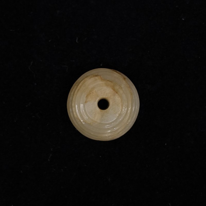 清 白玉挂件 白玉弦纹珠两件 - 图7