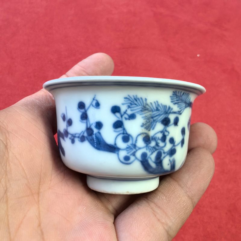 清晚期 青花岁寒三友纹杯 - 图8