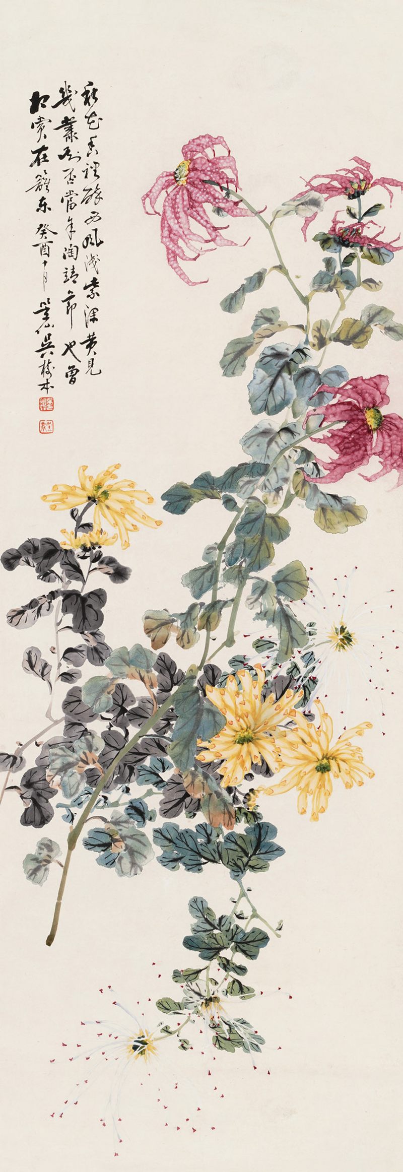 清 吴笠仙 菊花