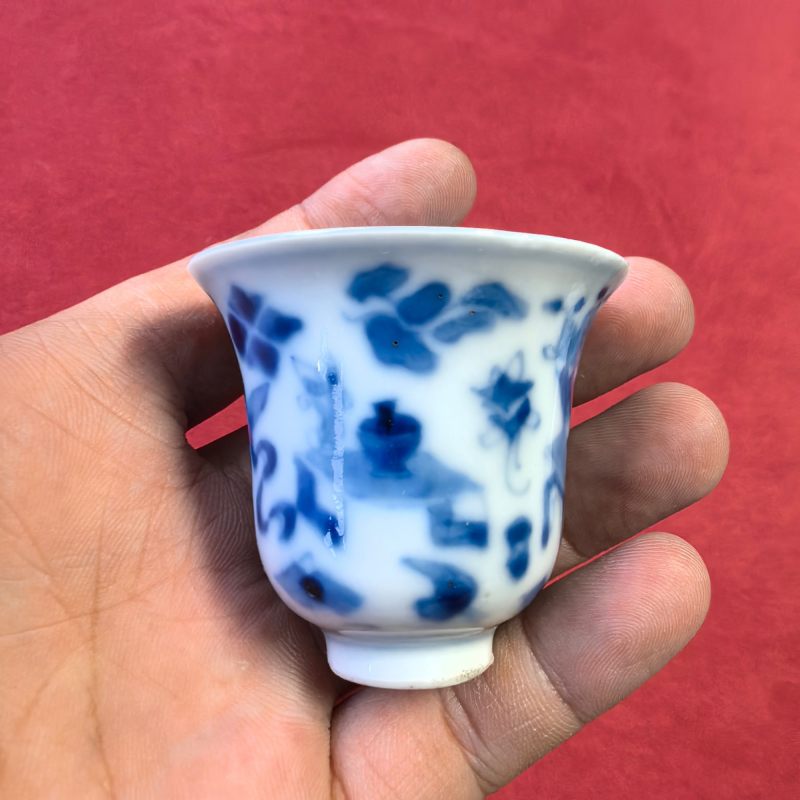 清中晚期 青花博古纹温酒器一套 - 图12