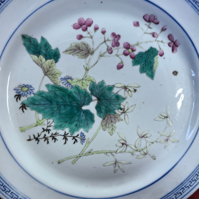 清晚期 粉彩花卉纹盘 - 图6
