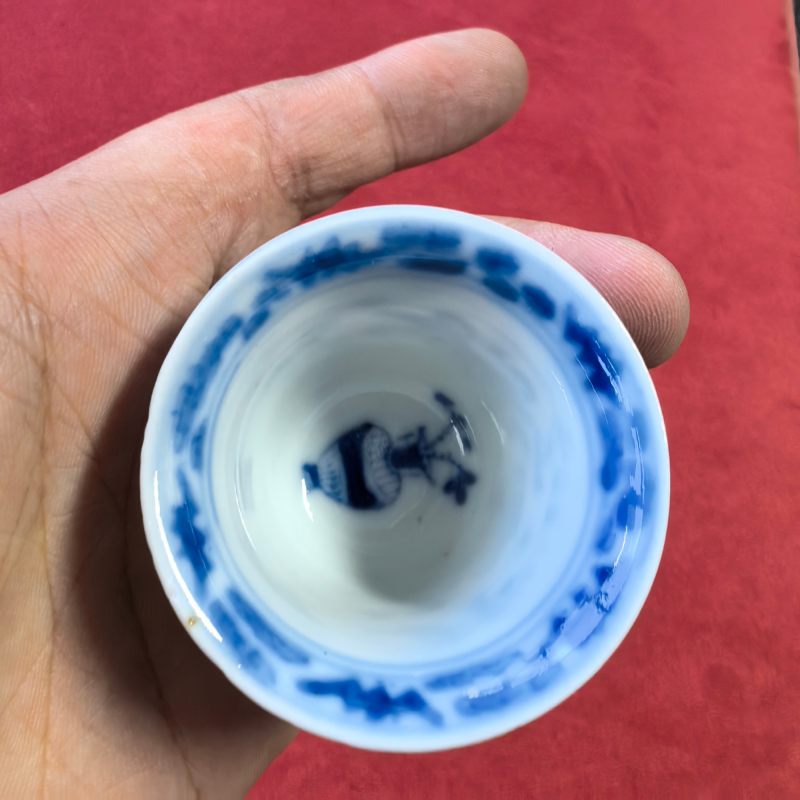 清中晚期 青花博古纹温酒器一套 - 图14