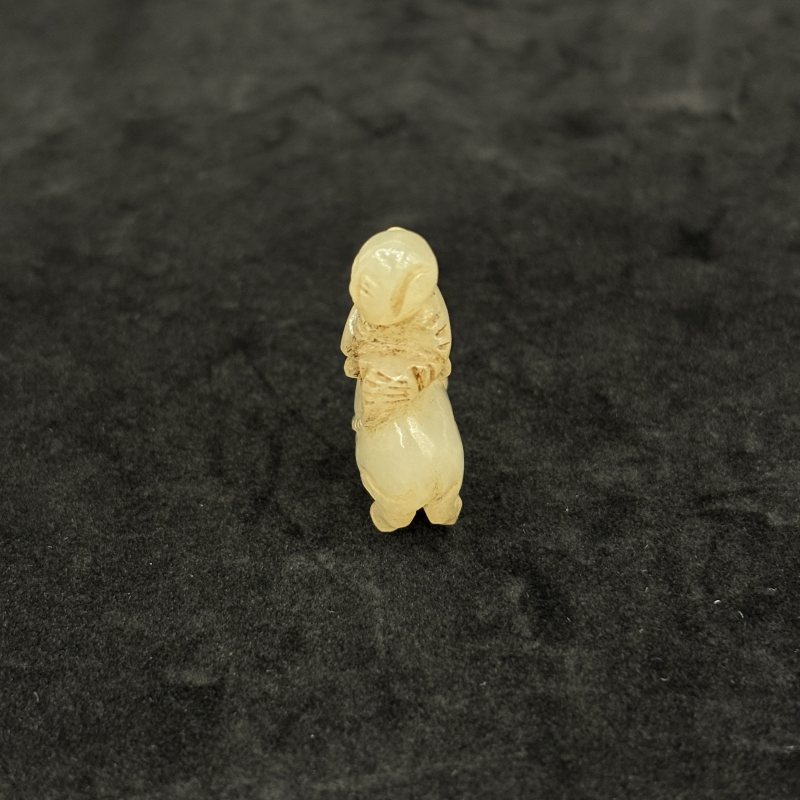 清 白玉胡人 白玉童子牧牛 白玉鹭鸶一组 - 图12