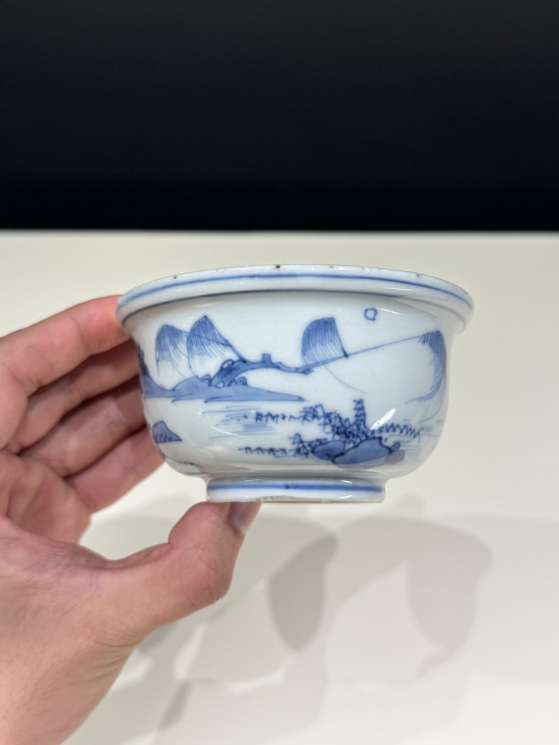 明天启 青花赤壁泛舟图碗 - 图8