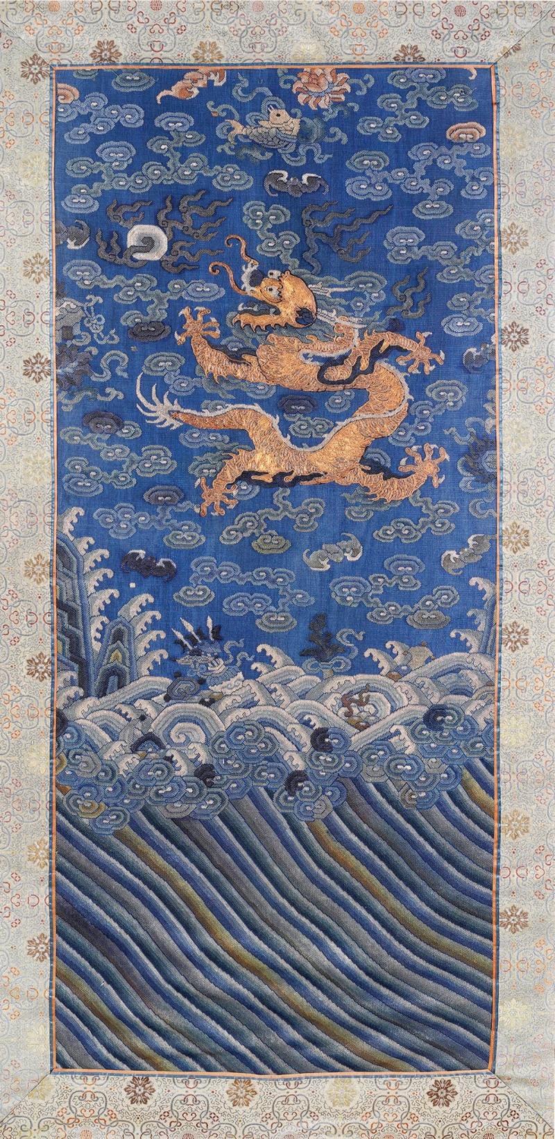 清 龙纹盘锦