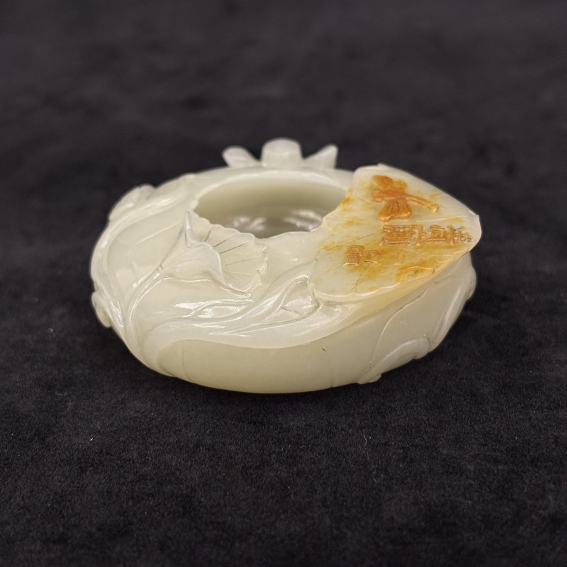白玉留皮一品清廉水盂 - 图4