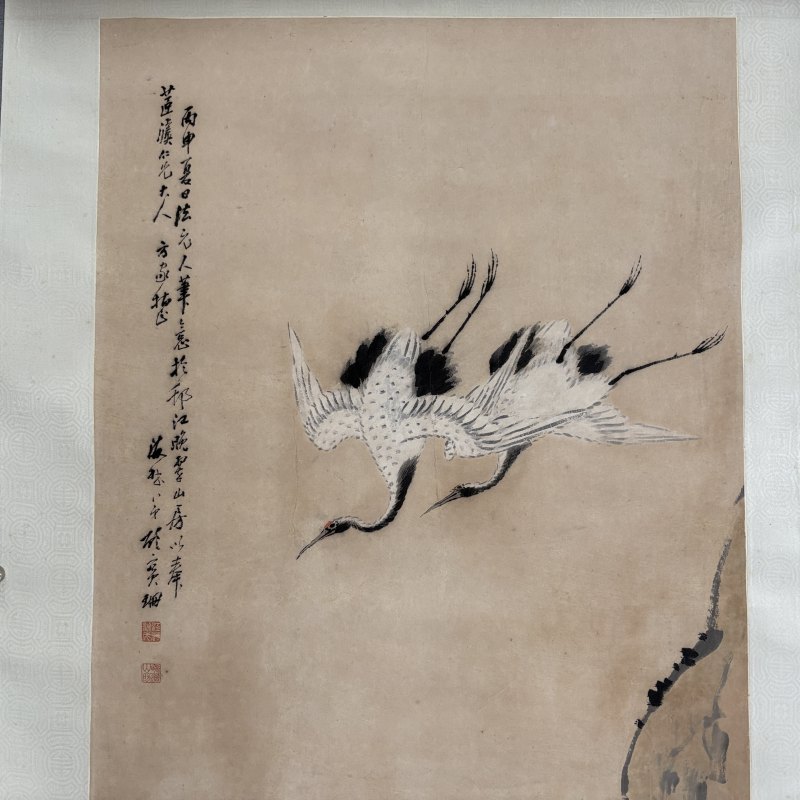 清 顾宝珊 仙鹤 - 图2