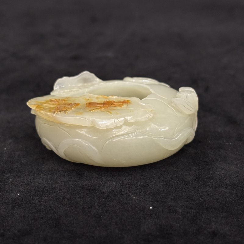 白玉留皮一品清廉水盂 - 图5