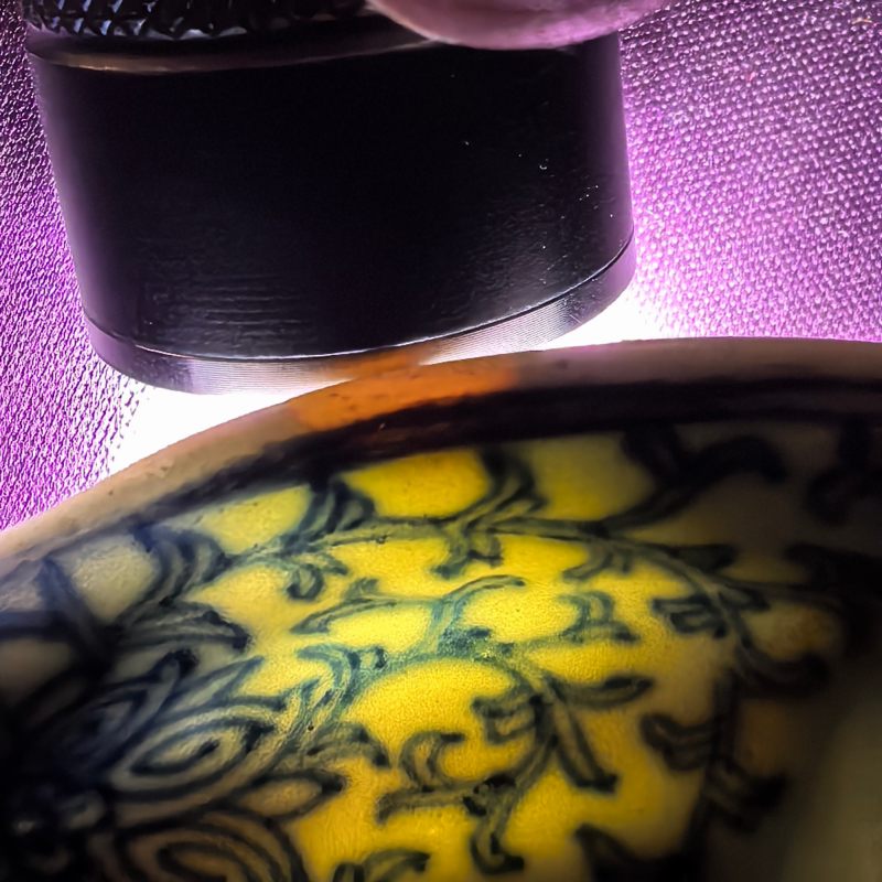 清乾隆 青花缠枝花卉纹调色盘 - 图9
