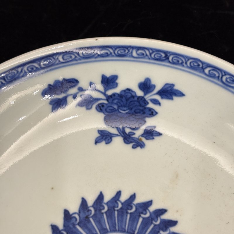 清 青花四季花卉纹盘一对 - 图7