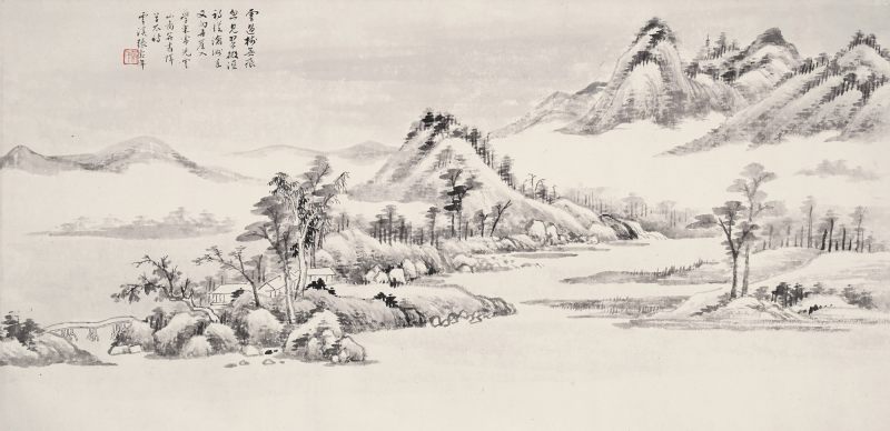 近现代 张谷年 山水
