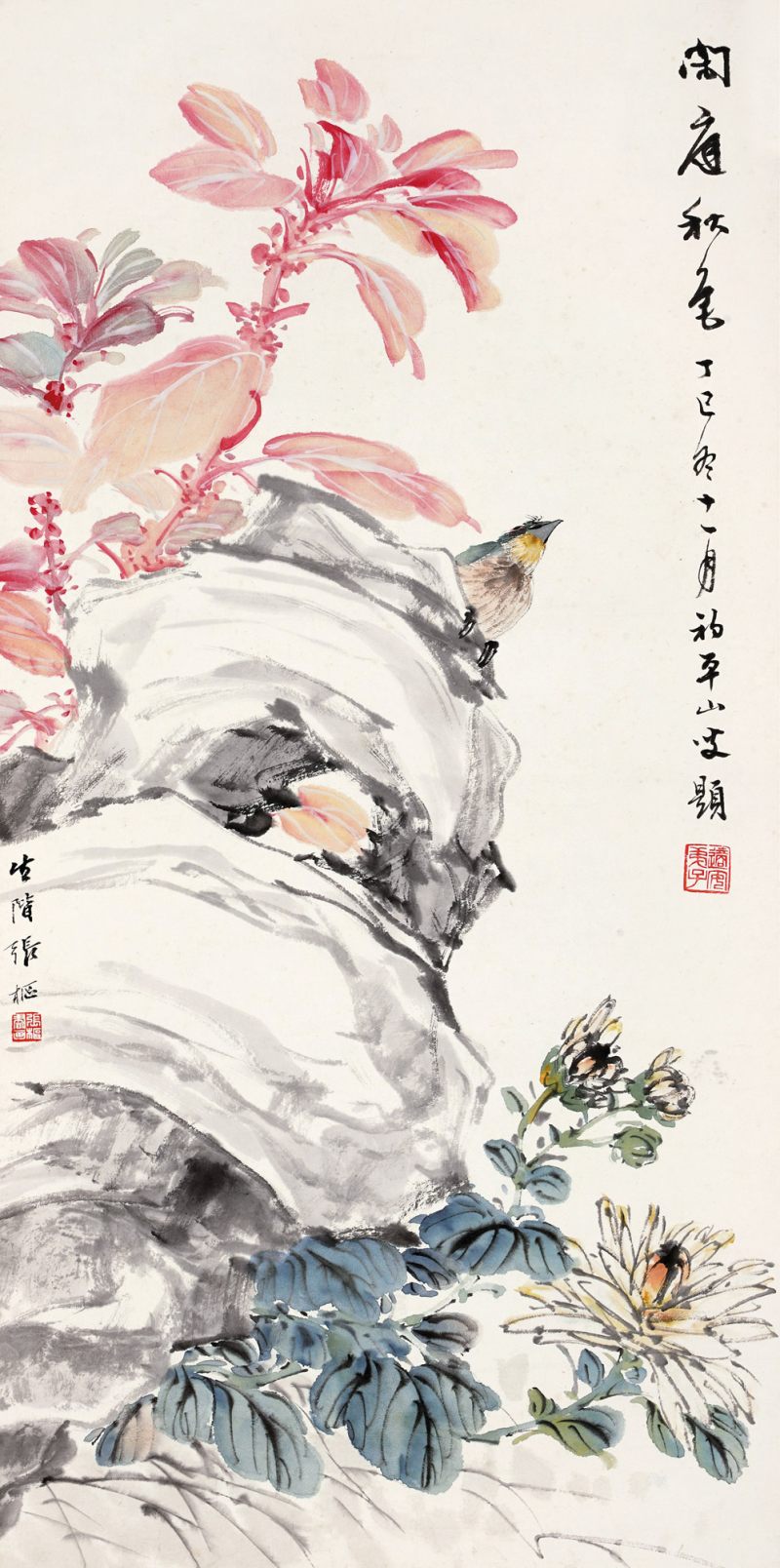 近现代 张辛稼 花鸟