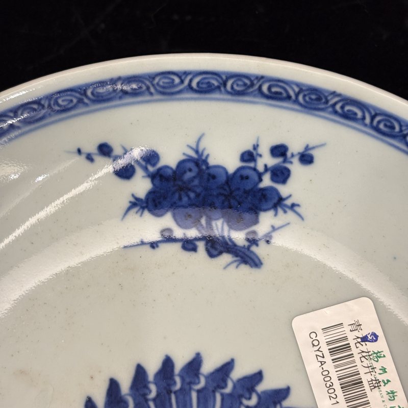 清 青花四季花卉纹盘一对 - 图8