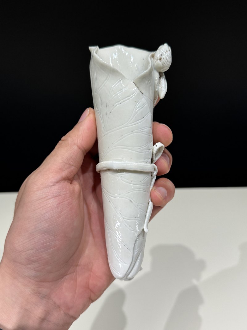 清乾隆 仿定荷叶仿生花插 - 图4