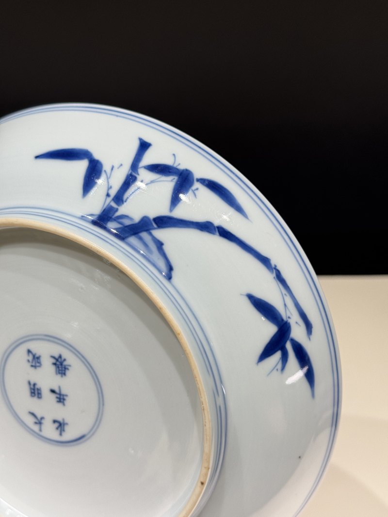 清康熙 青花嫦娥玉兔图盘 - 图8