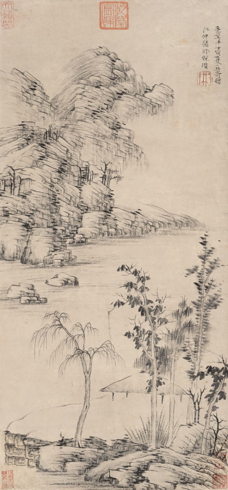 清 倪瓒（款） 山水