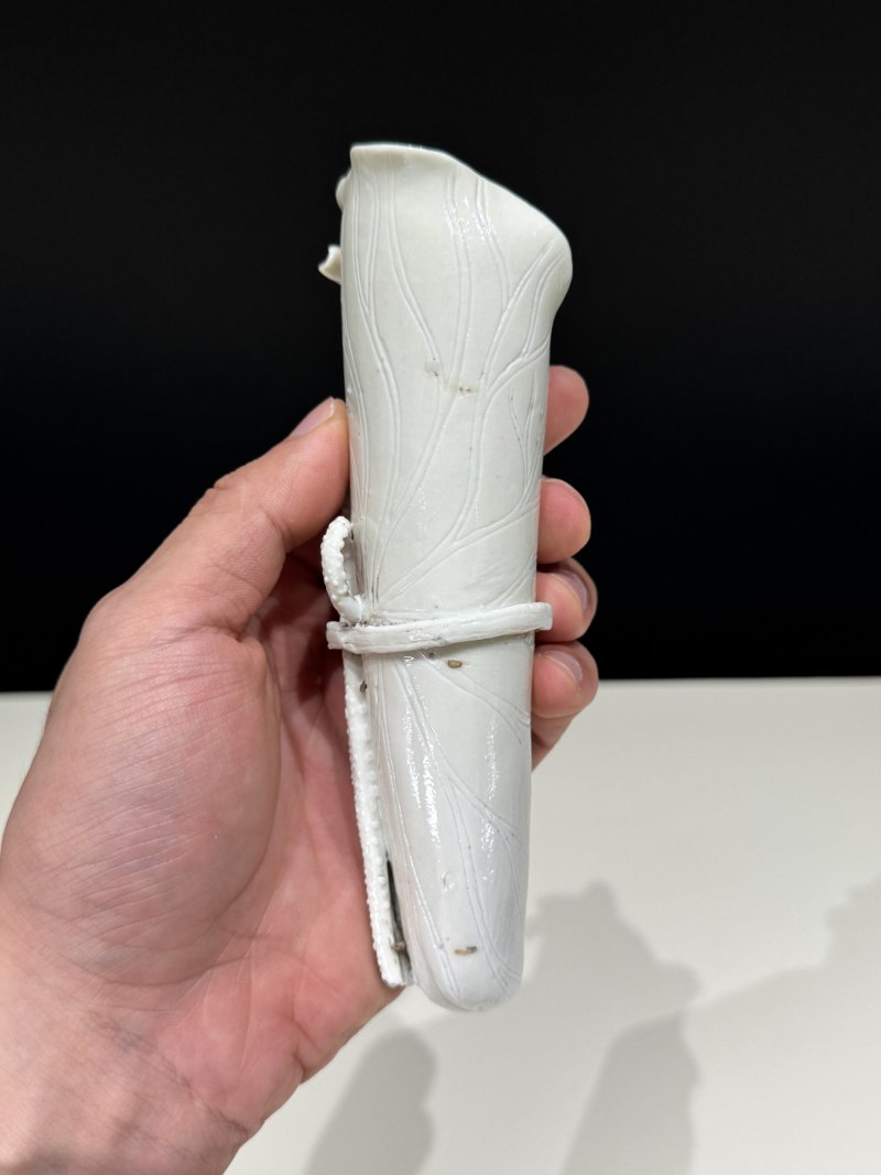 清乾隆 仿定荷叶仿生花插 - 图6