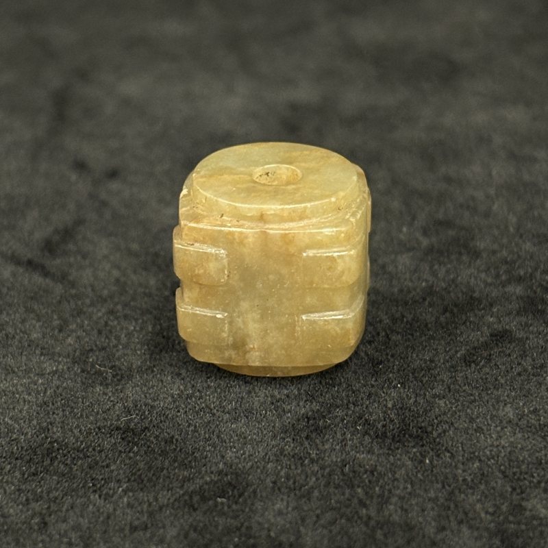 清 白玉珠 玉琮 白玉雕螭龙印钮一组 - 图16