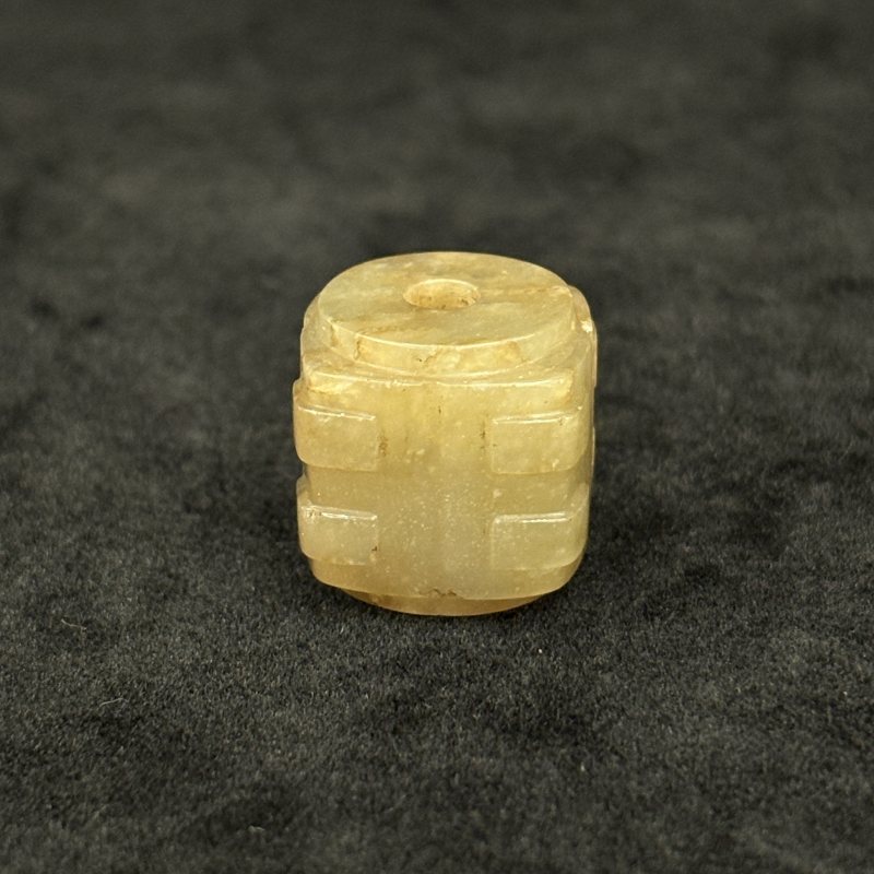 清 白玉珠 玉琮 白玉雕螭龙印钮一组 - 图18