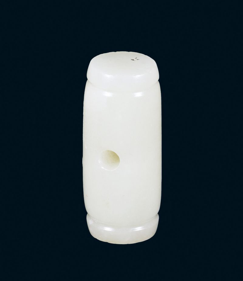 清 白玉鼓形勒子