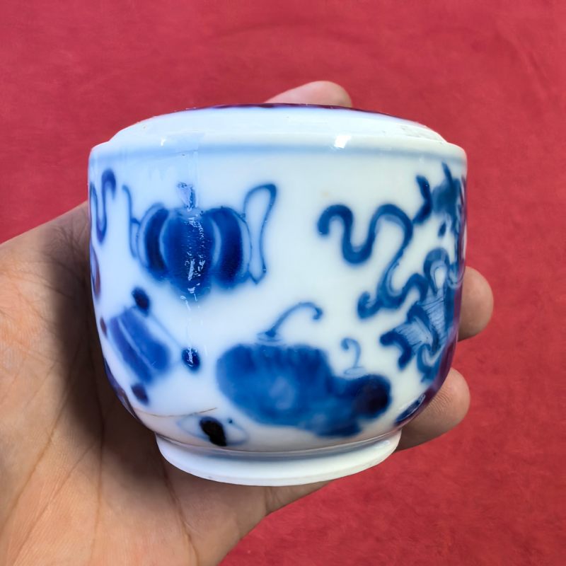 清中晚期 青花博古纹温酒器一套 - 图9