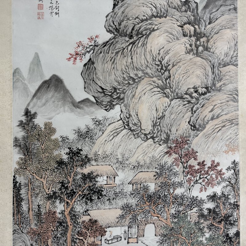 近现代 吴琴木 秋林高士图 - 图3