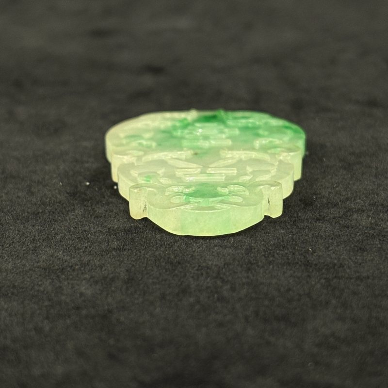 清 翡翠镂雕大吉牌 - 图6