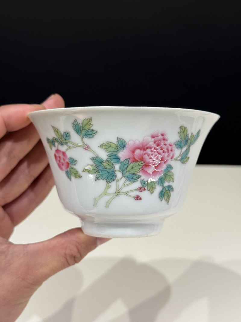 民国 粉彩花卉纹茶碗一对 - 图19