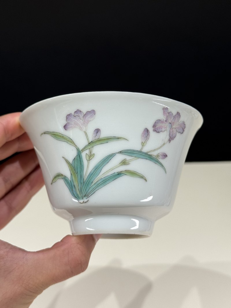民国 粉彩花卉纹茶碗一对 - 图20