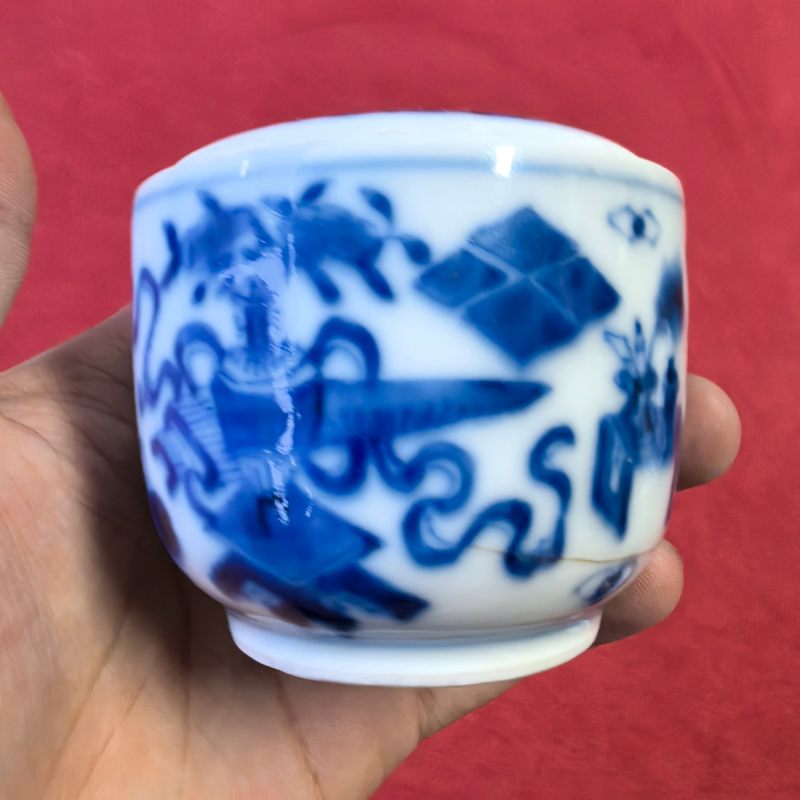 清中晚期 青花博古纹温酒器一套 - 图10